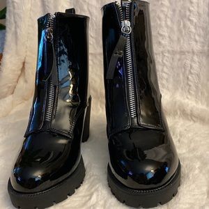 Lulus black patent booties